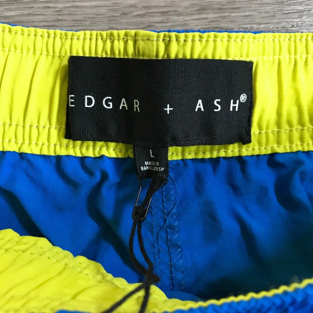 Edgar + Ash Mens Blue Nylon Cargo Swim Trunks Shorts Size Large NWT